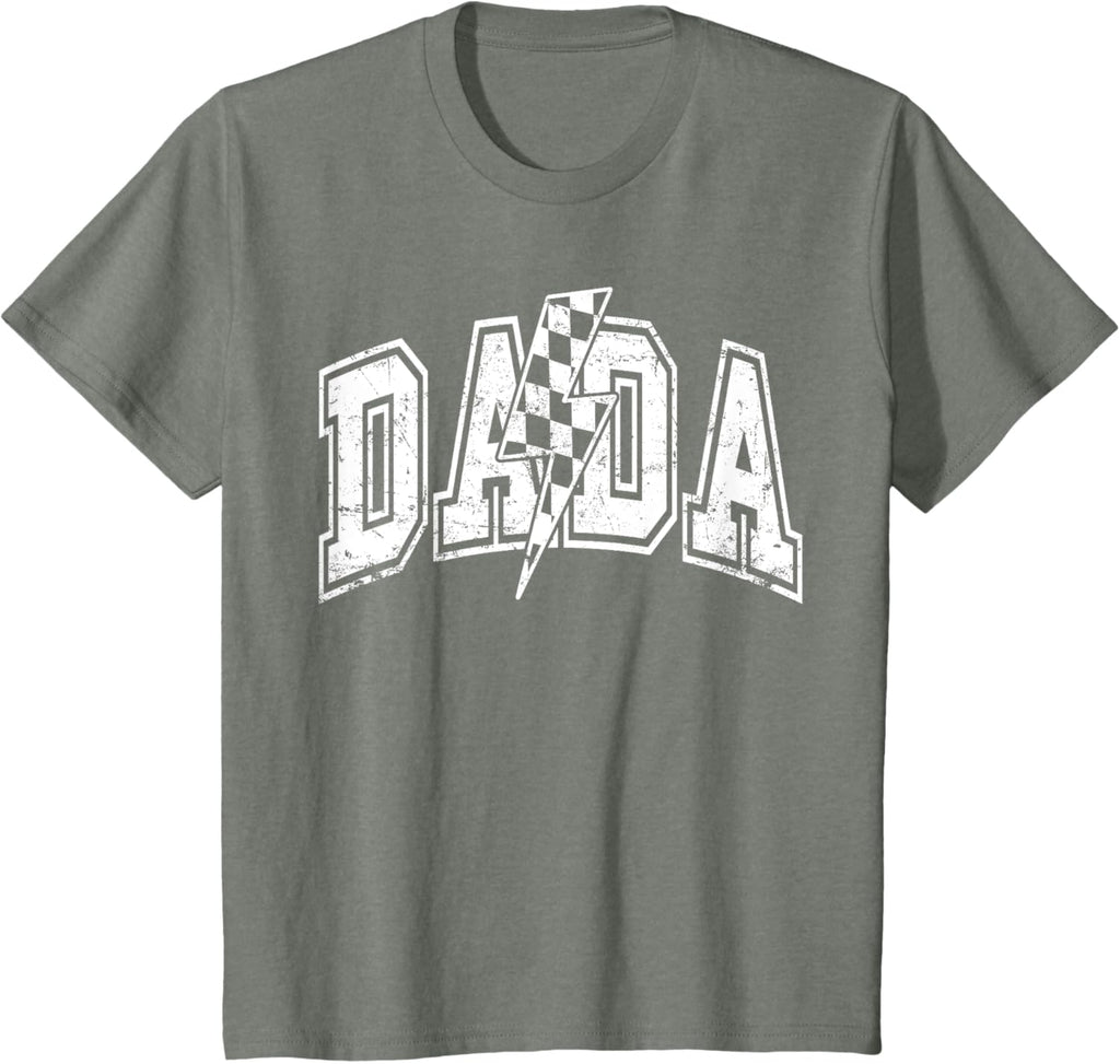 Dada Lightning Bolt Checkered Varsity Dad Men Father's Day