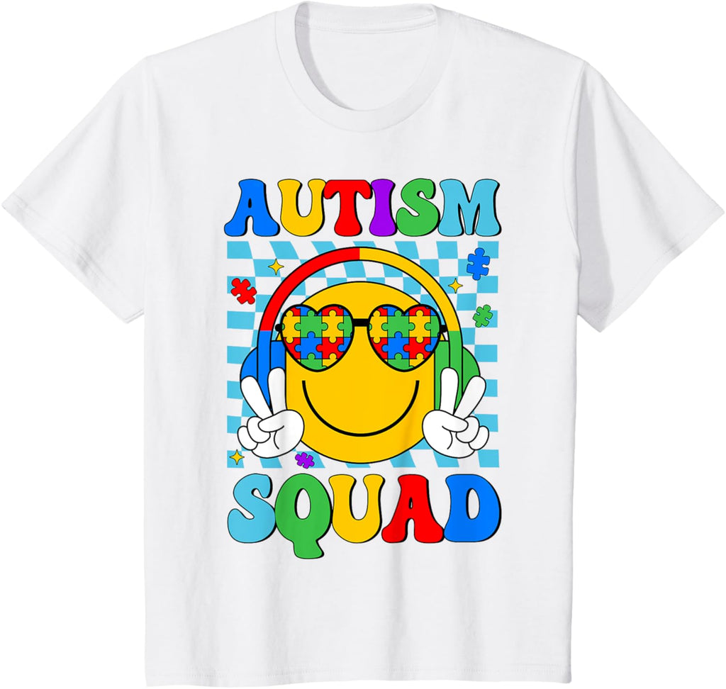 Autism Awareness Autism Squad Support Smile Face Women Men