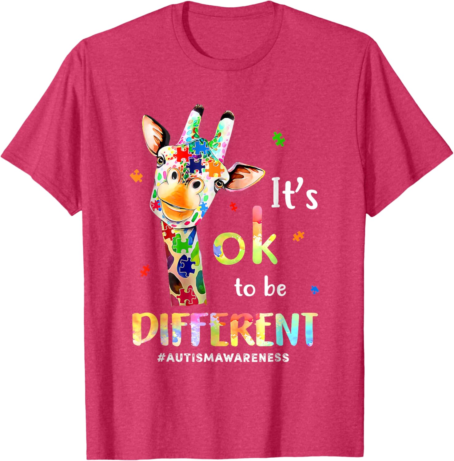 Autism Awareness Cute Giraffe Animal Its Ok To Be Different