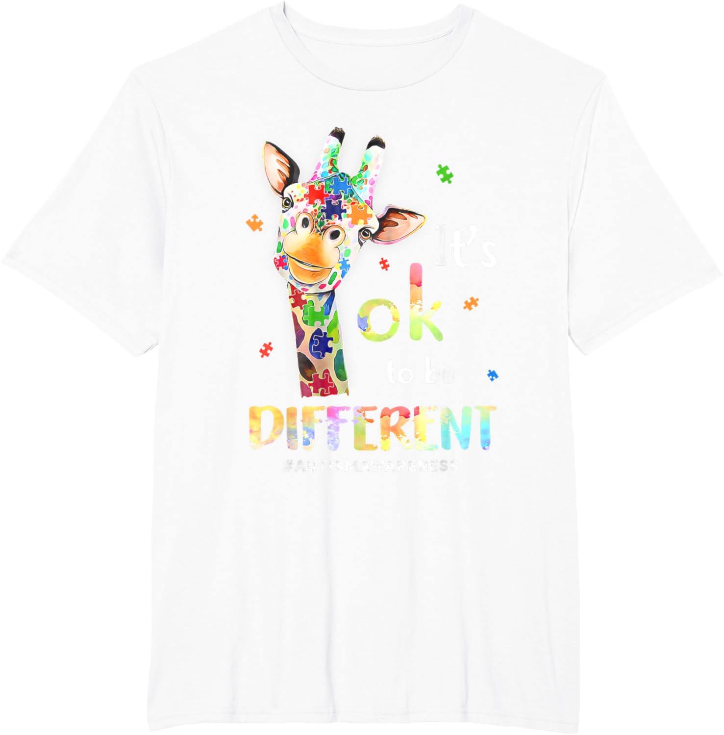 Autism Awareness Cute Giraffe Animal Its Ok To Be Different