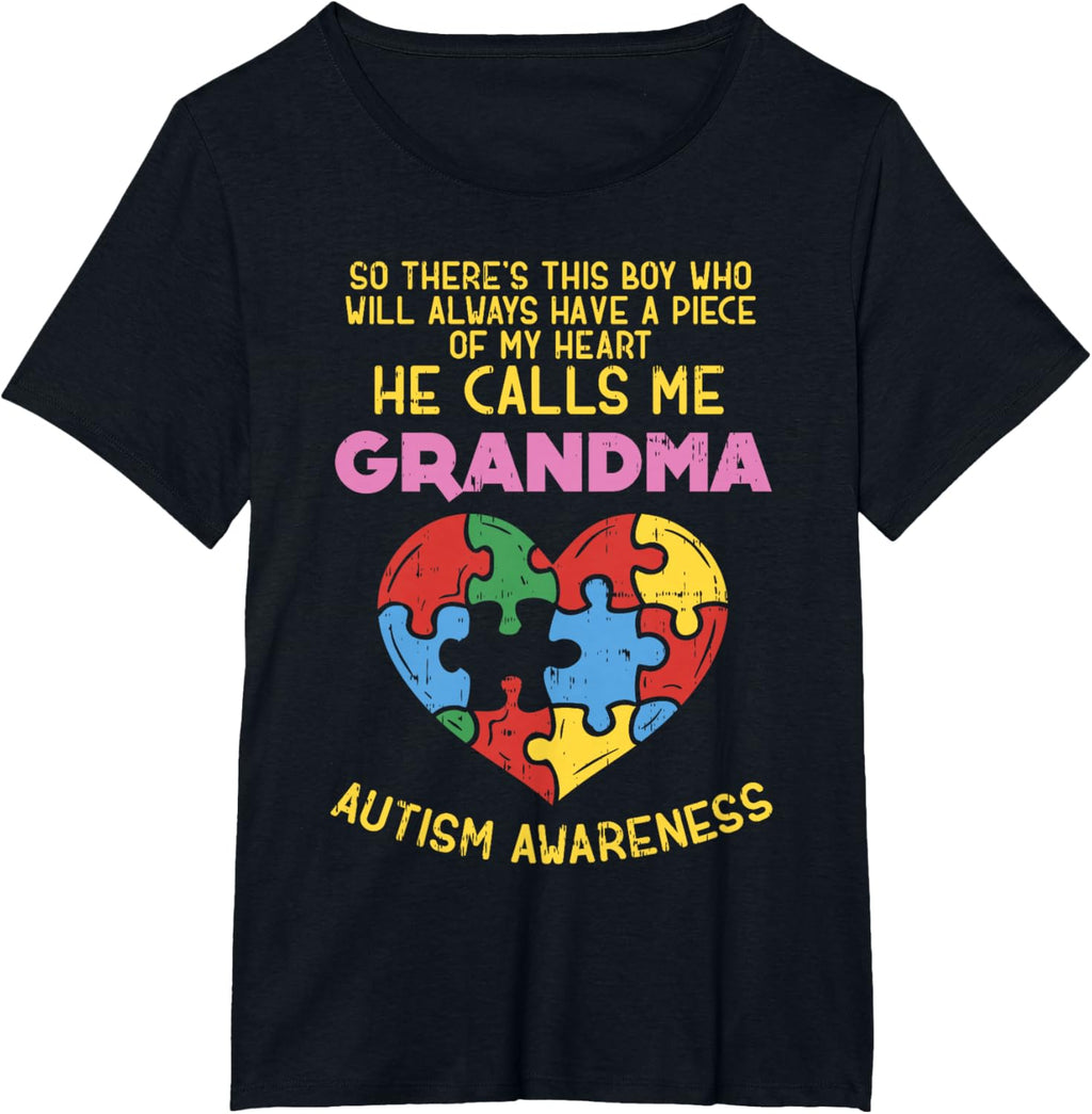 Grandma Autism Awareness Shirt Austistic Boy Piece My Heart