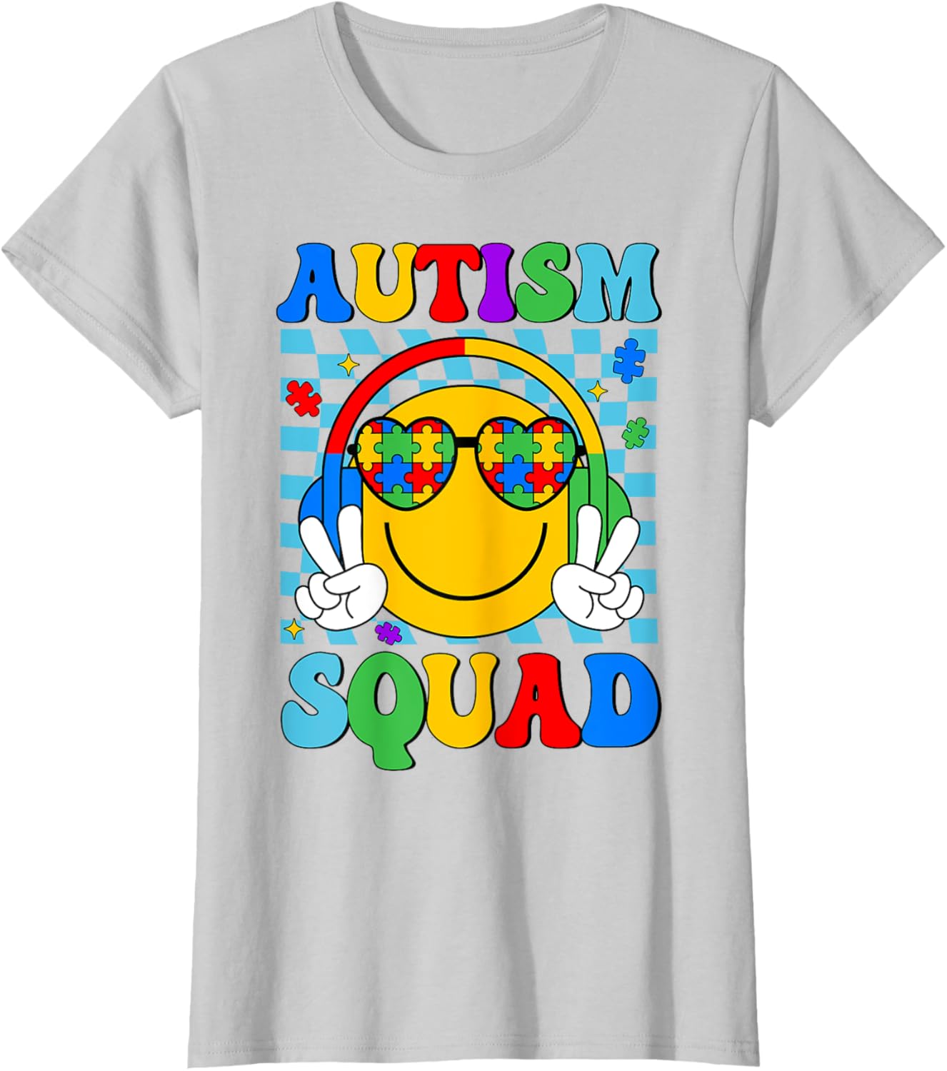 Autism Awareness Autism Squad Support Smile Face Women Men