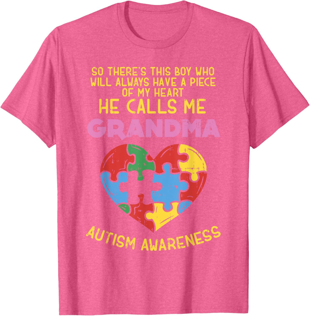 Grandma Autism Awareness Shirt Austistic Boy Piece My Heart