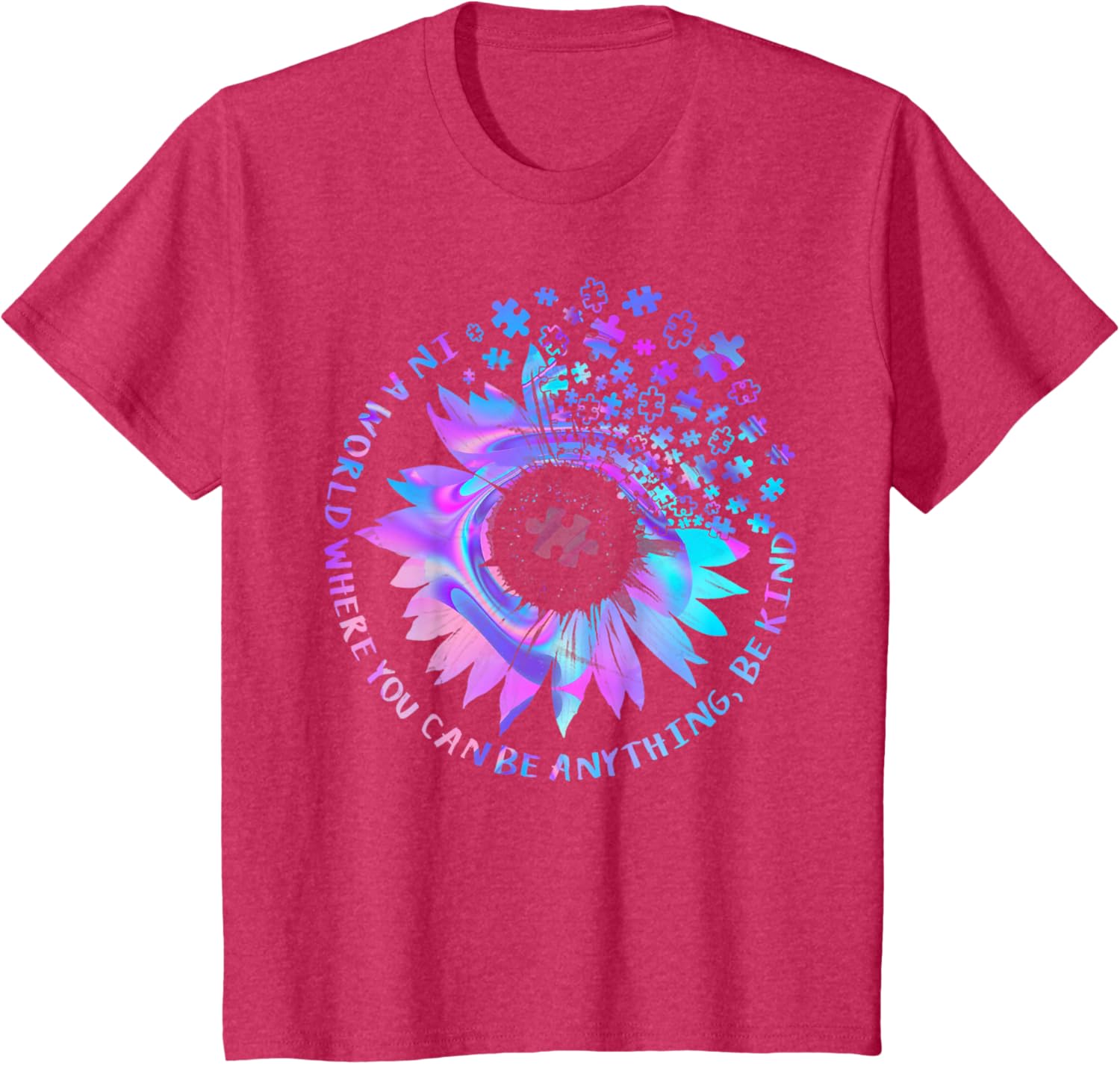 Be Kind Autism Awareness Kindness Sunflower Tie Dye Puzzle