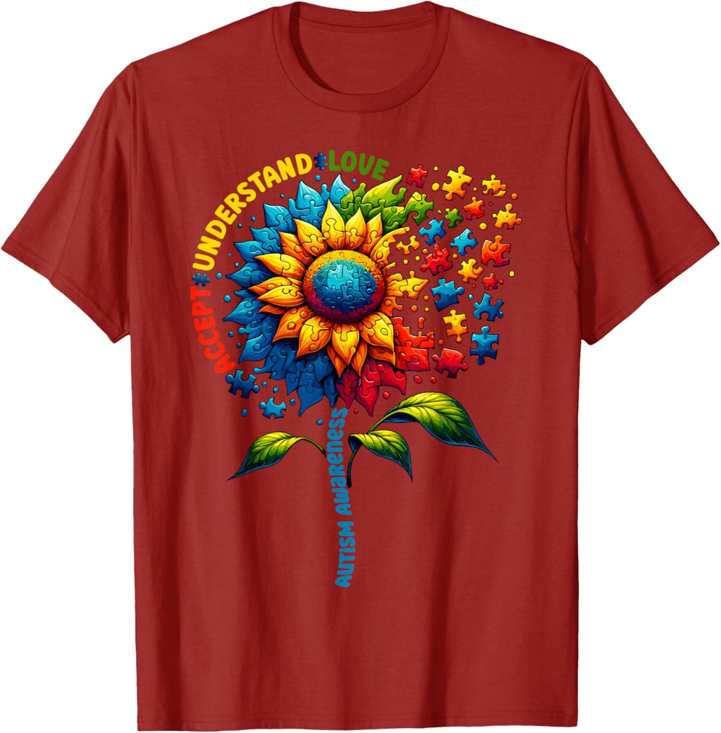 Autism Awareness Sunflower Men Women kids Autism Sunflower