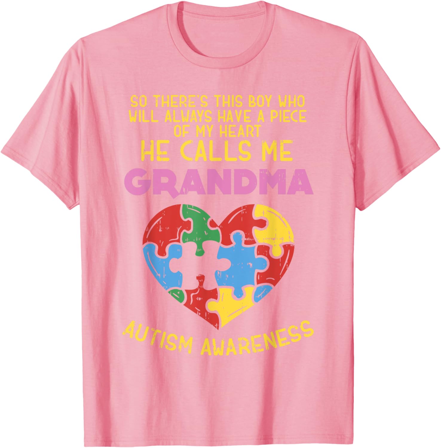 Grandma Autism Awareness Shirt Austistic Boy Piece My Heart