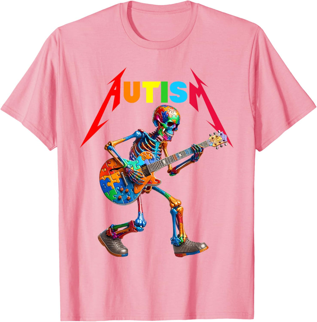 Autism Skeleton Guitar Rock Puzzle Music Autism Awareness