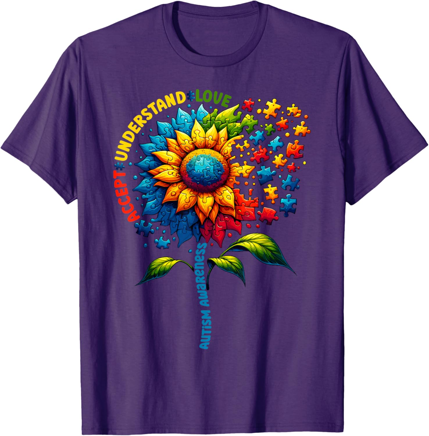 Autism Awareness Sunflower Men Women kids Autism Sunflower