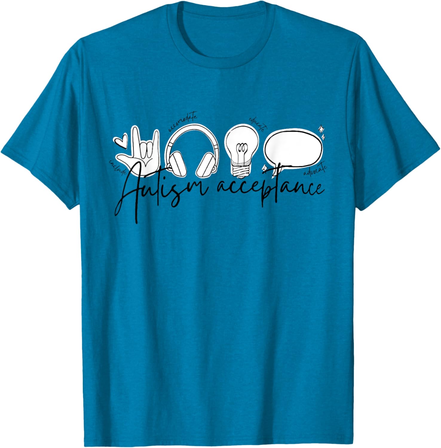 Autism Awareness Acceptance Shirt Support Mom Women Kid