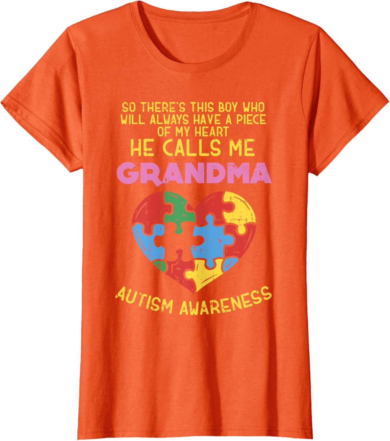Grandma Autism Awareness Shirt Austistic Boy Piece My Heart