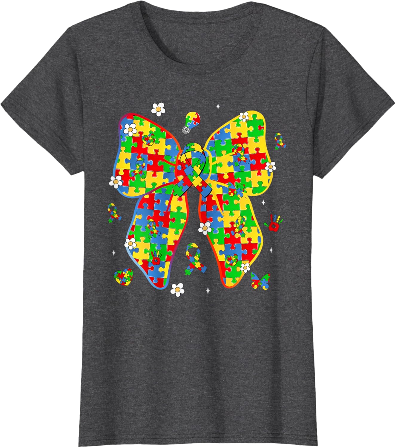 Autism Awareness Coquette Bow Puzzle Bow Women Kids Girl Boy