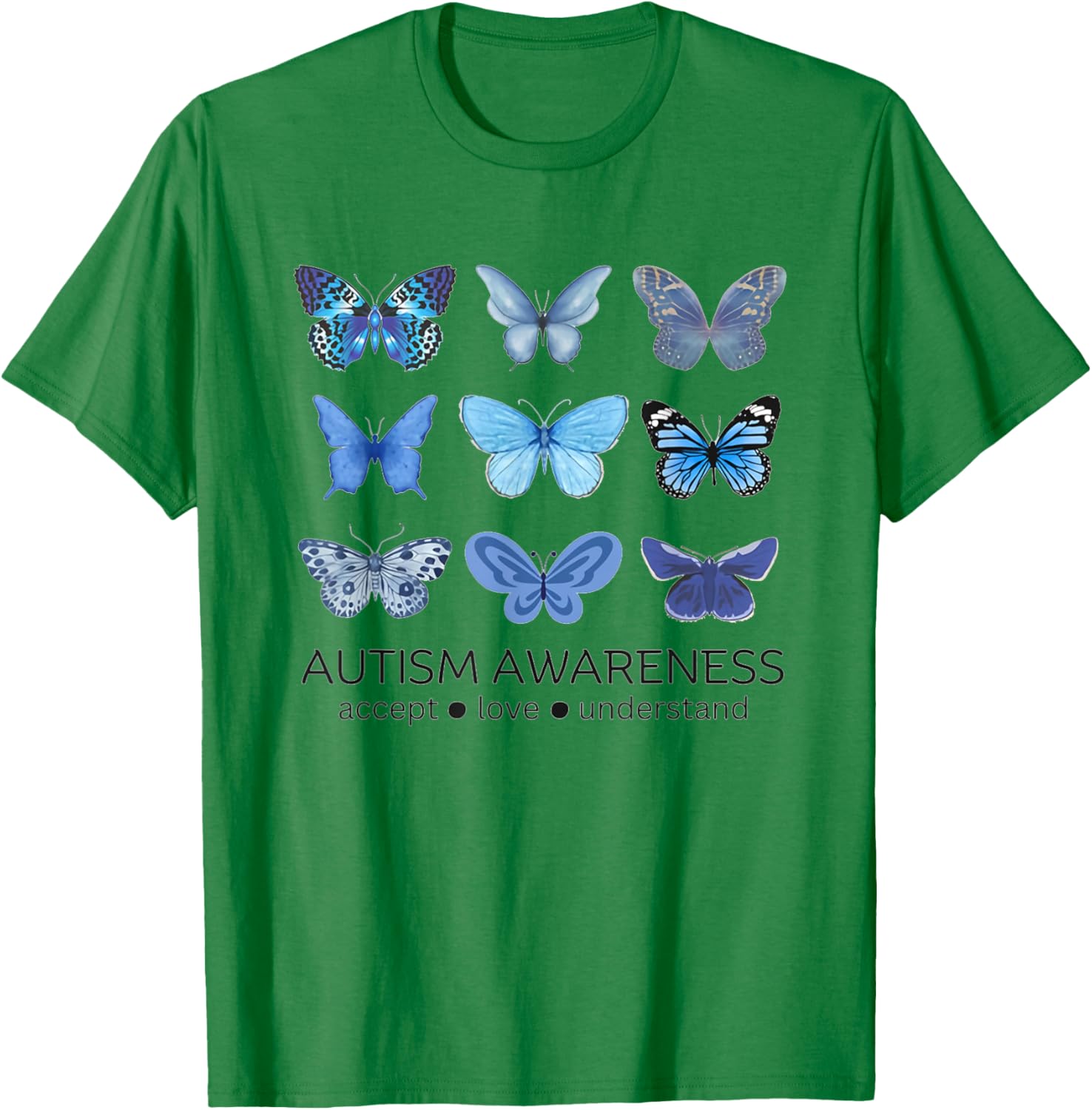 Women In April We Wear Blue Butterfly Autism Mental Health