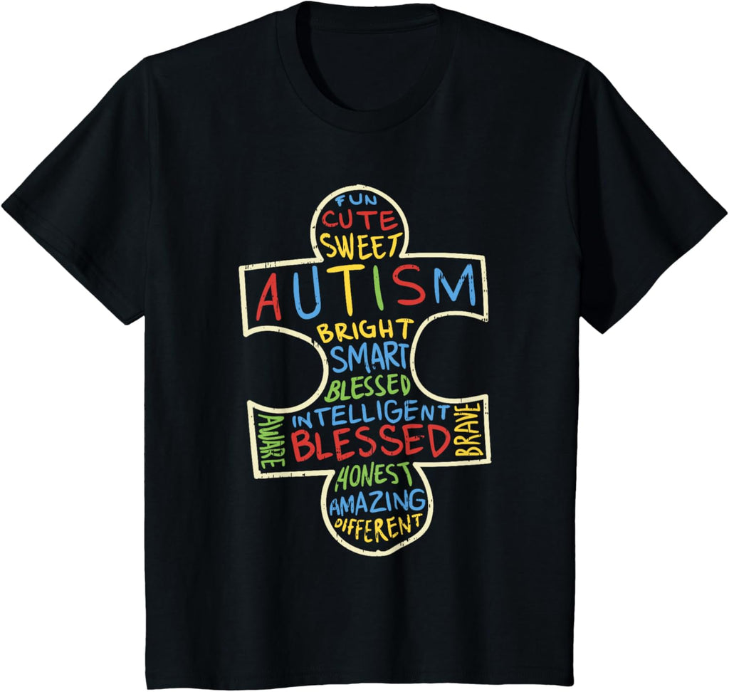 Autism Awareness Shirt Puzzle Piece Words Autistic Gift