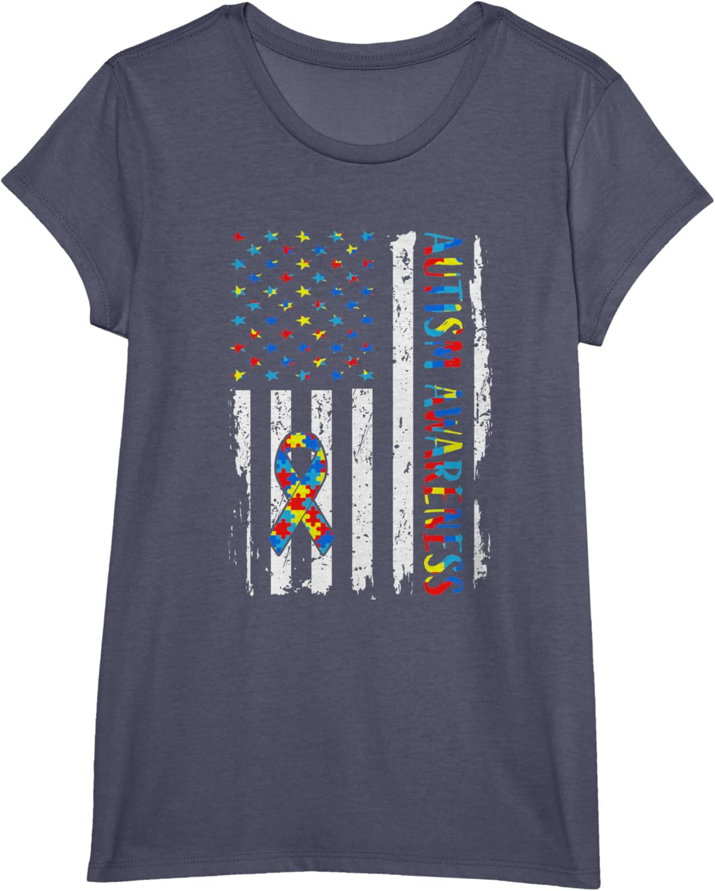 Autism Awareness Mom Dad USA flag Autistic Awareness Autism