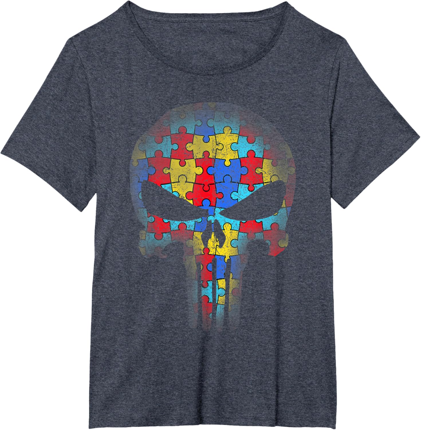 Skull Autism Awareness Puzzle Piece Mens Womens Kids