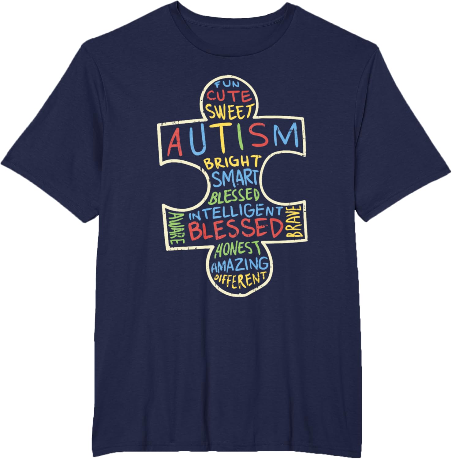 Autism Awareness Shirt Puzzle Piece Words Autistic Gift