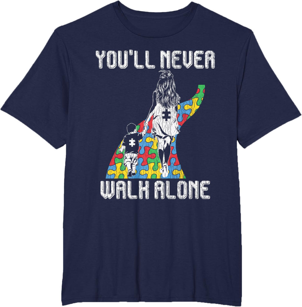 Vintage Mother Son Family Autistic Kids Autism Awareness Mom