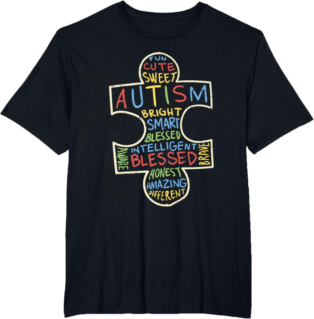 Autism Awareness Shirt Puzzle Piece Words Autistic Gift