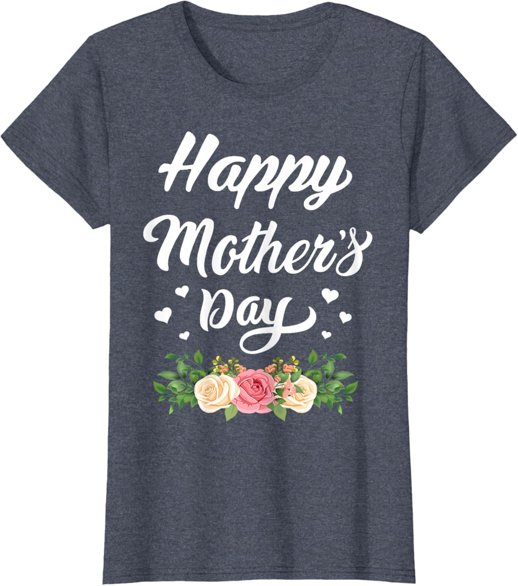 Happy Mother's Day 2024 Tshirt for Women Mom Grandma Mother Shirt