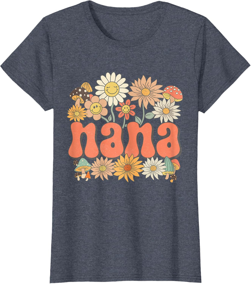 Groovy Nana Floral Hippie Retro Daisy Flower Mother's Day
