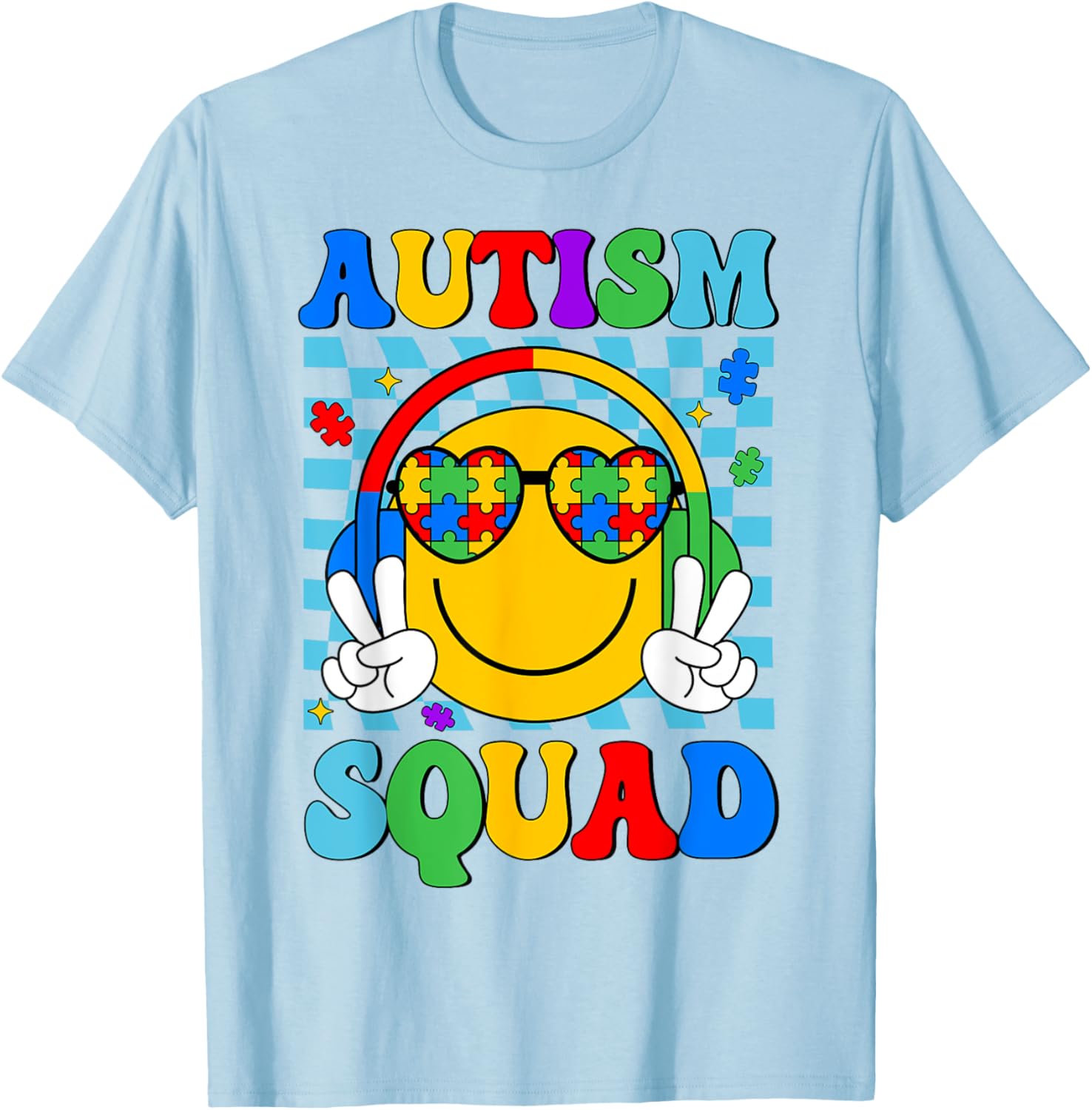 Autism Awareness Autism Squad Support Smile Face Women Men