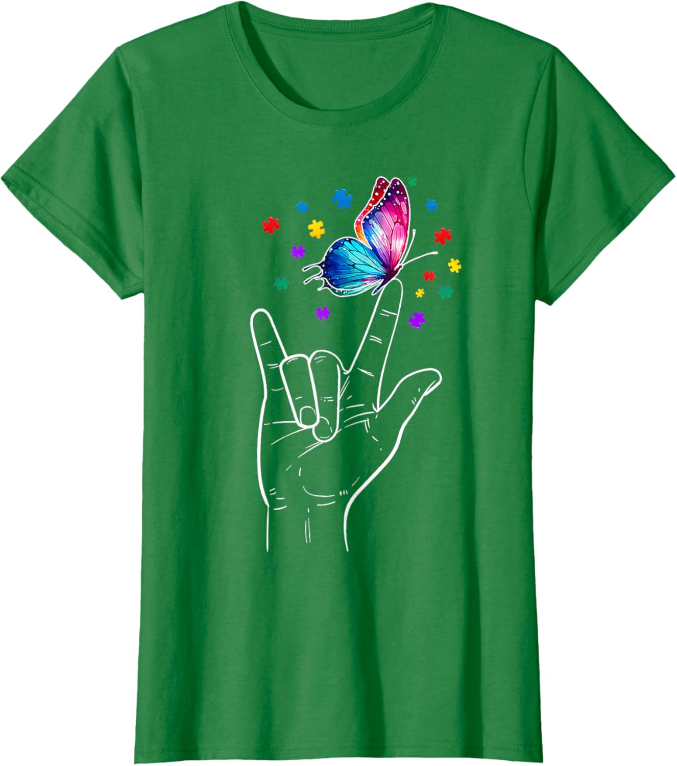 I Love You Hand Sign Language Butterfly Autism Awareness