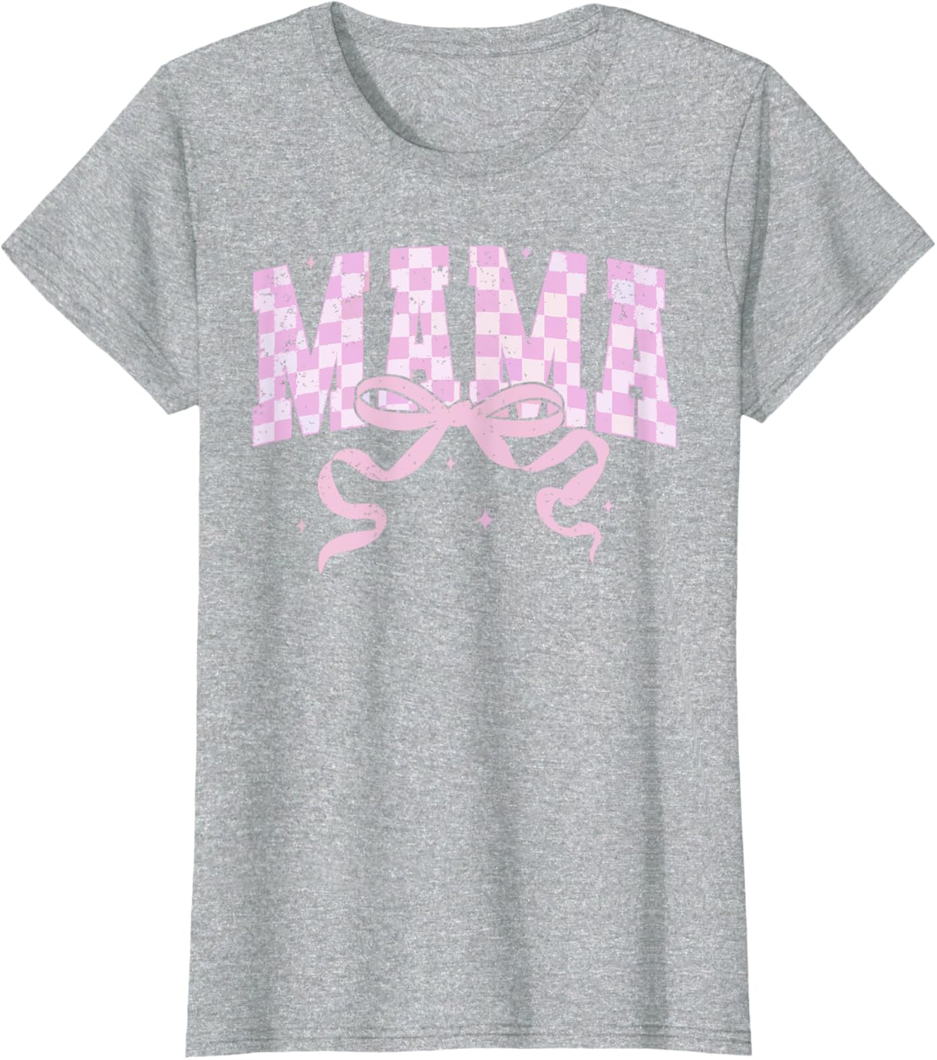 Retro Checkered Mama Coquette Mother's Day Pink Bow