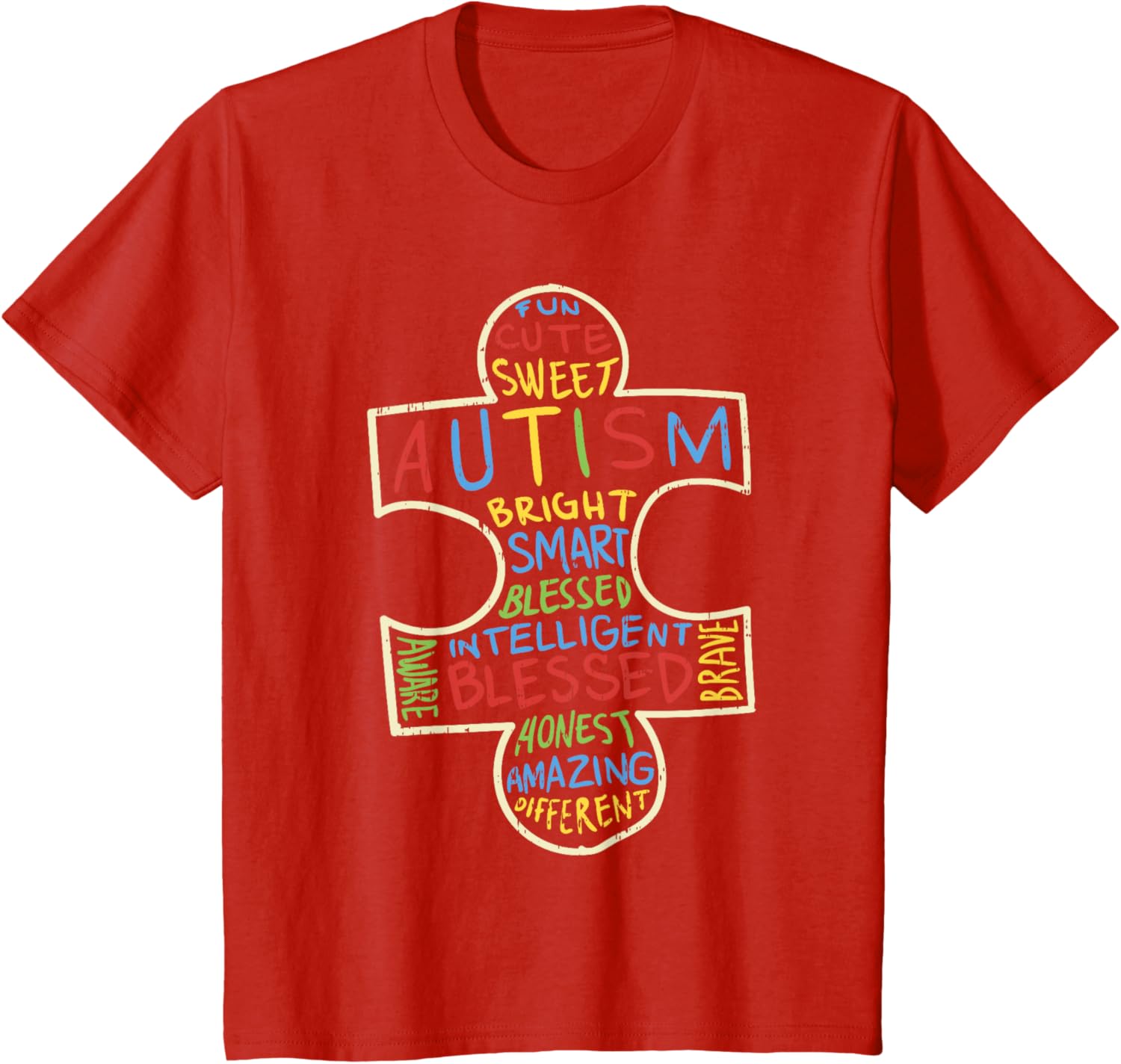 Autism Awareness Shirt Puzzle Piece Words Autistic Gift