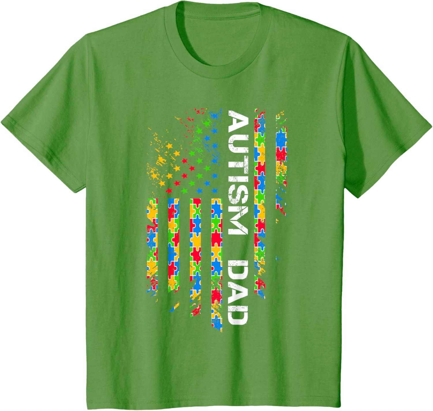 Autism Dad Awareness American Flag USA