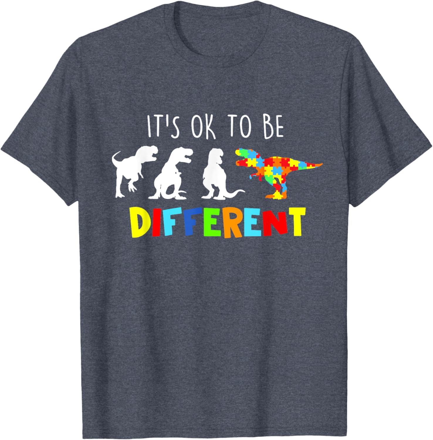 Autism Awareness Dinosaur Kid Boys Its Ok To Be Different