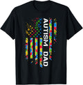 Autism Dad Awareness American Flag USA