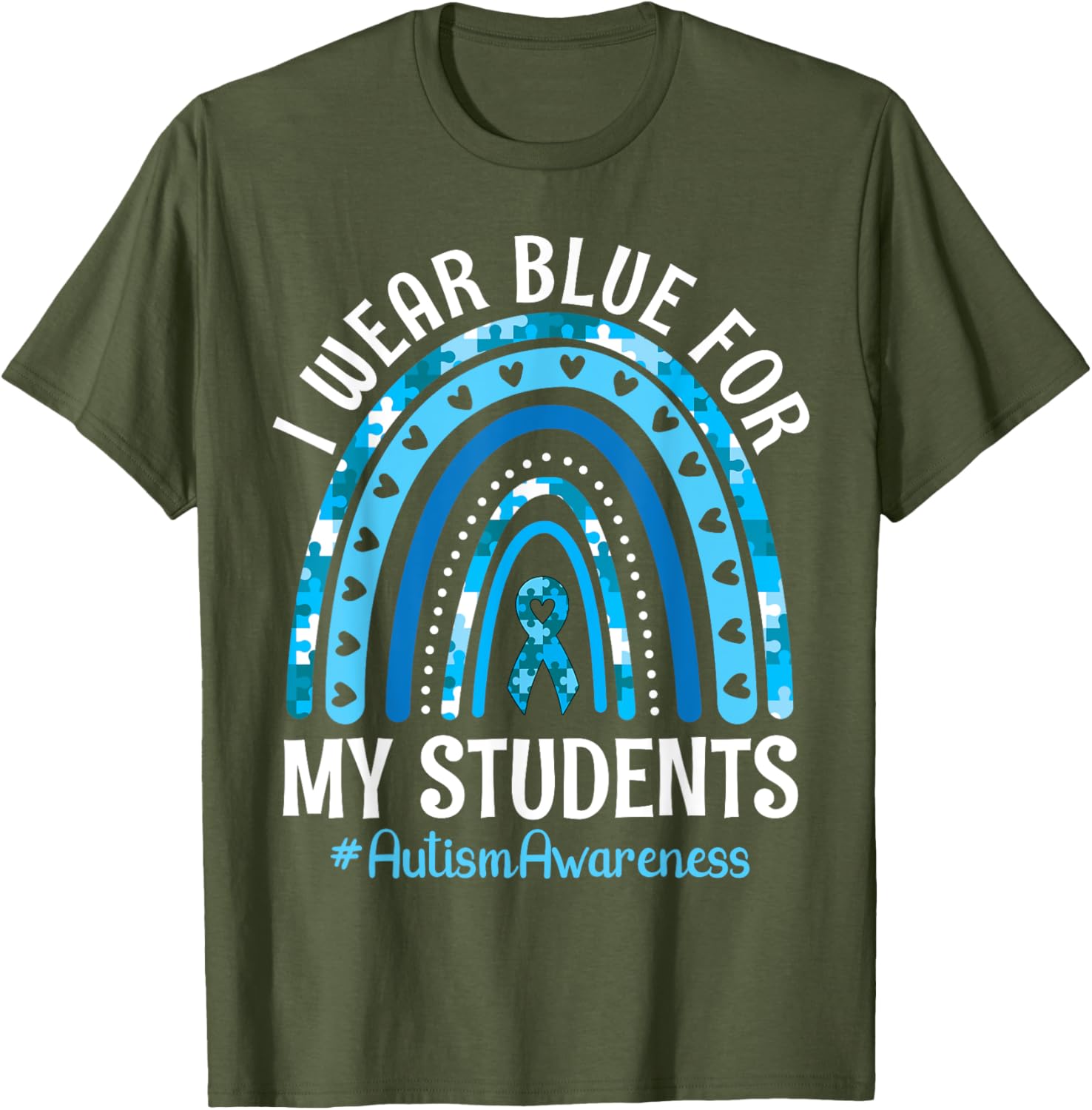 Happy Teacher I Wear Blue For My Students Autism Awareness