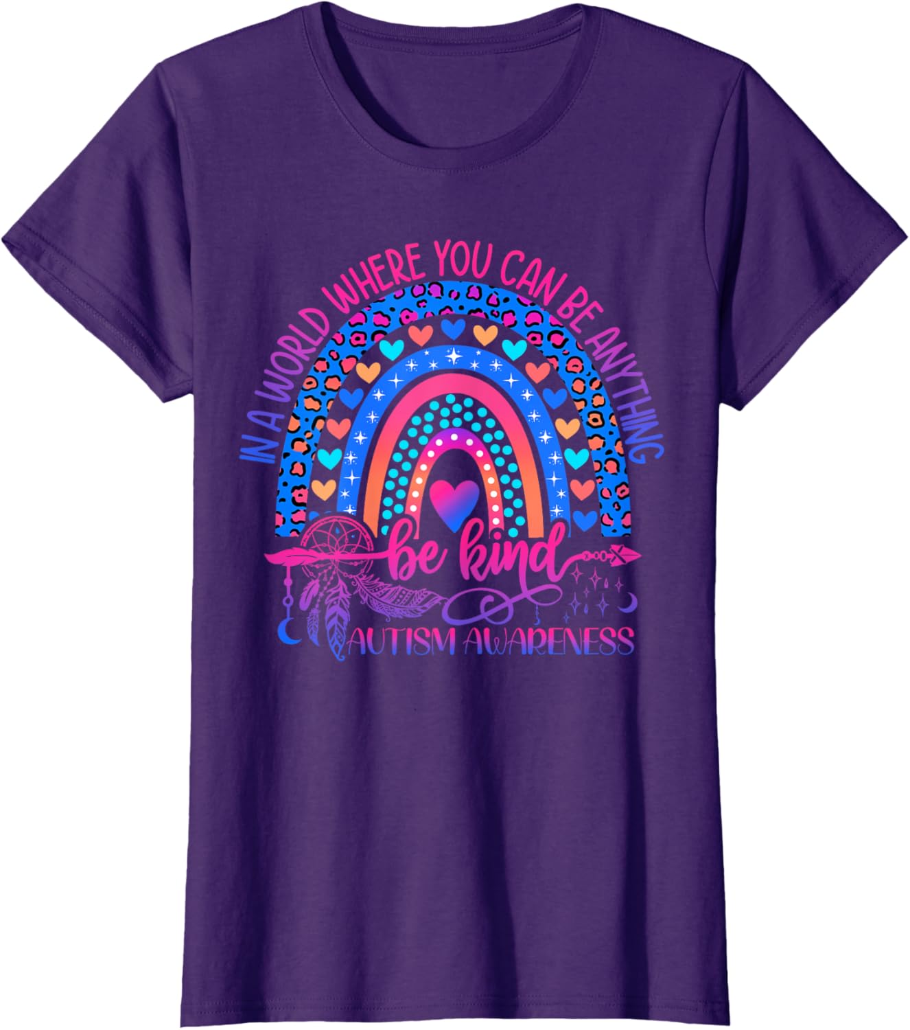 Autism Awareness Be Kind Leopard Rainbow Choose Kindness
