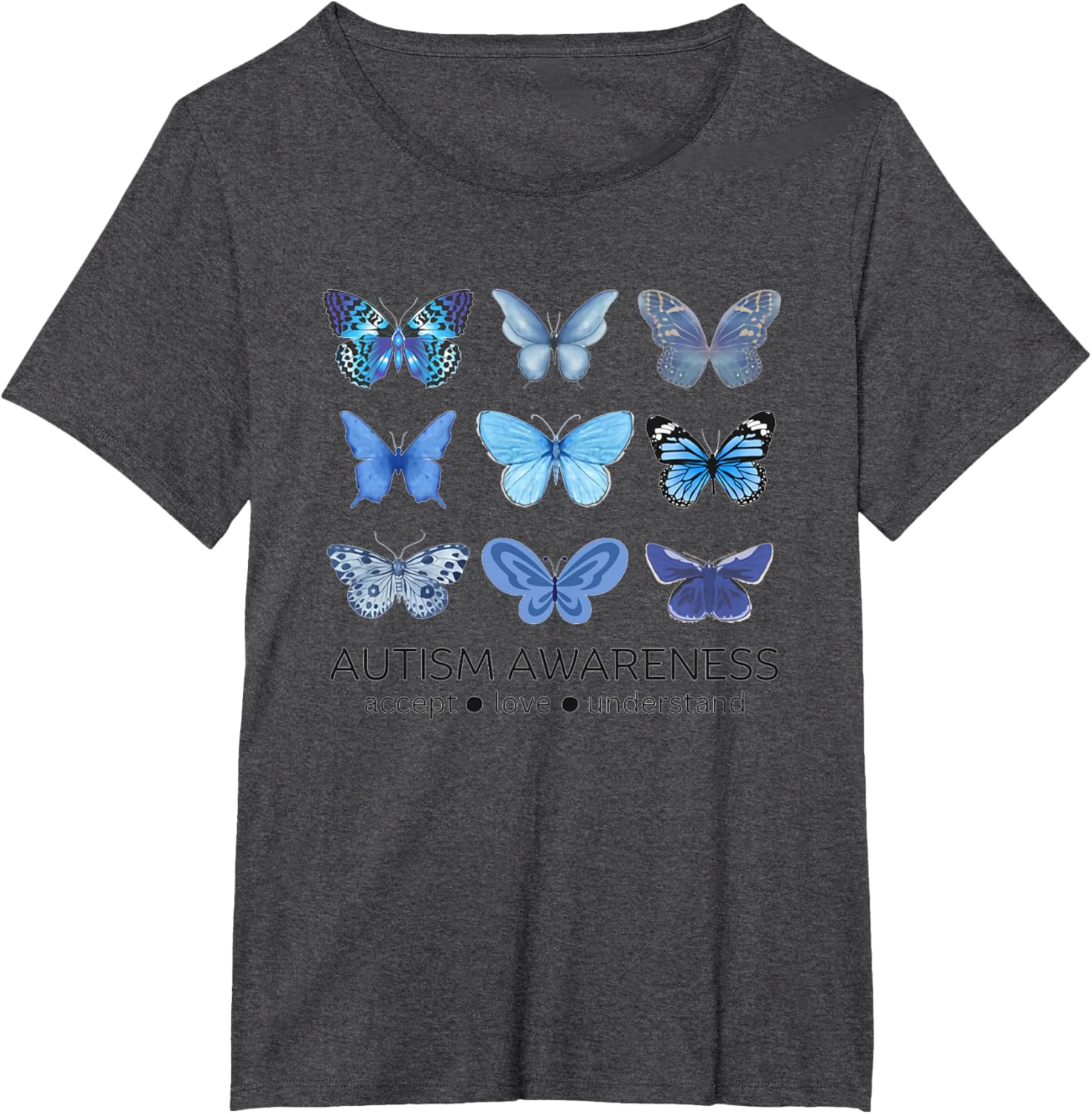 Women In April We Wear Blue Butterfly Autism Mental Health