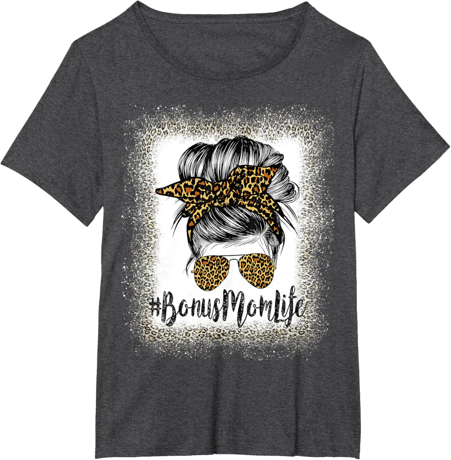 Bonus Mom Life Hair Bandana Glasses Leopard Mother's Day T