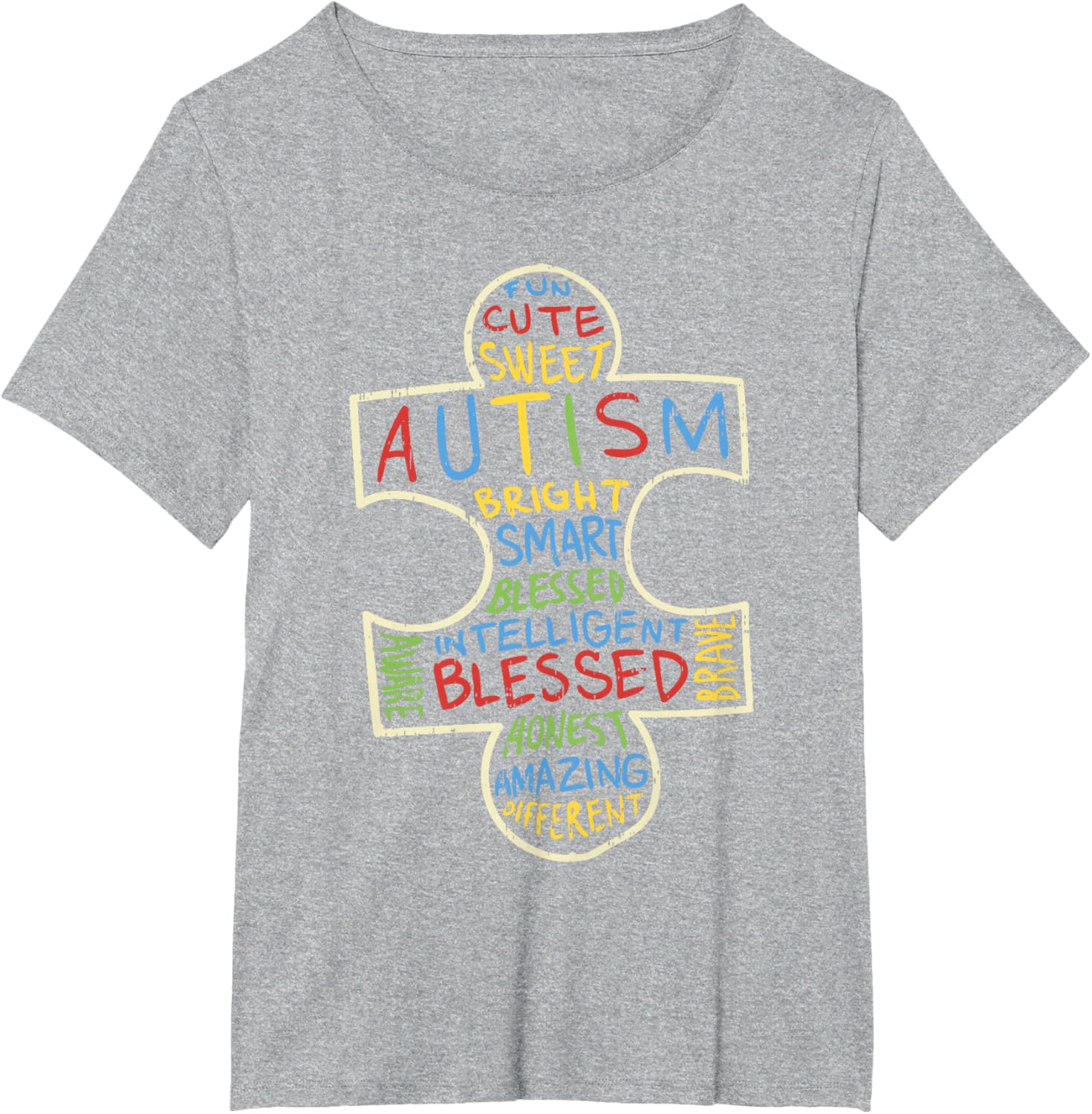 Autism Awareness Shirt Puzzle Piece Words Autistic Gift
